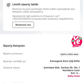 Yemeksepeti Siparişimde Gecikme Ve İlgisizlik