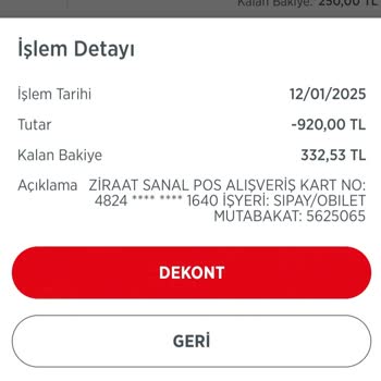 Ödenen Bilet Ücreti İçin Acil İade Talebi