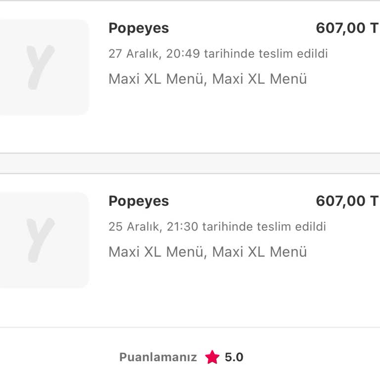 Popeyes Siparişlerimin Faturaları Neden Gelmedi