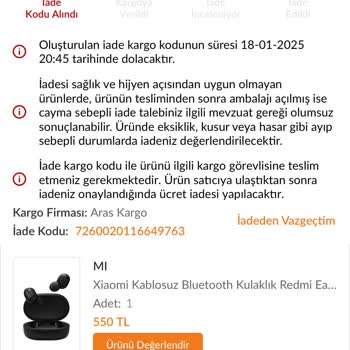 Kullanılmış Ürün Mağduriyeti: Yeni Kulaklık Talebi