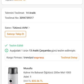 Trendyol'dan Aldığım Baharat Öğütücüsü Kısa Sürede Arızalandı!