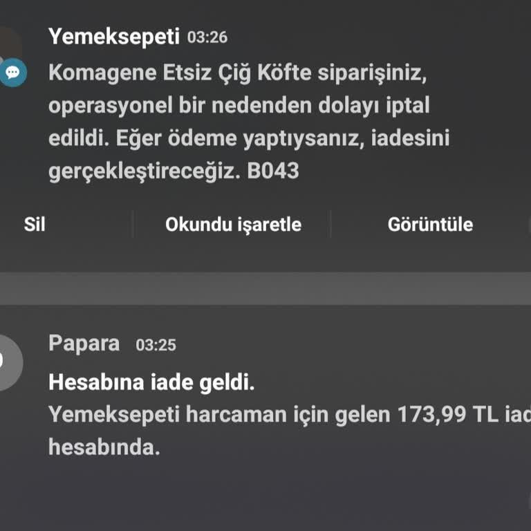 Yemeksepeti'nde Keyfi Sipariş İptali Ve İletişim Sorunu