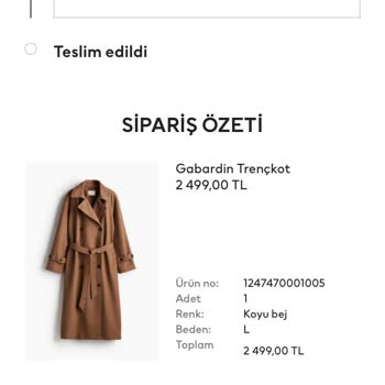 HM Trençkot İade Sürecinde Yaşanan Sorun