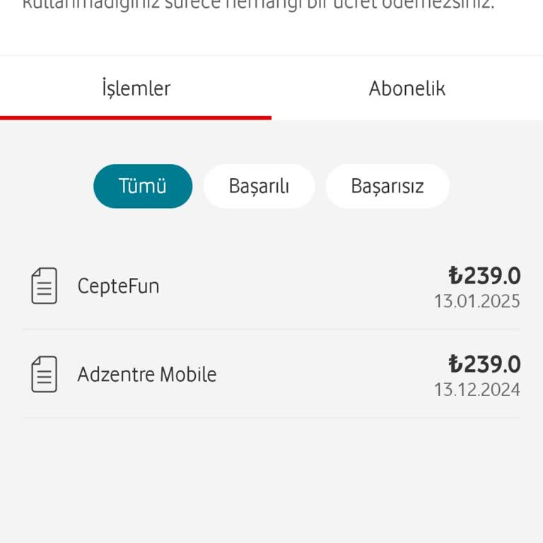 Vodafone Adzentre Mobil Ödeme Aboneliği Ve İade Talebi!