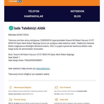 Teknosa'dan Alınan Ürün İçin Çözüm Bulunamıyor