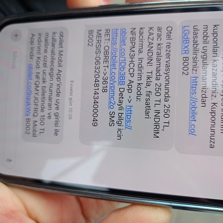 Bilet Bilgileri SMS İle Gönderilmedi