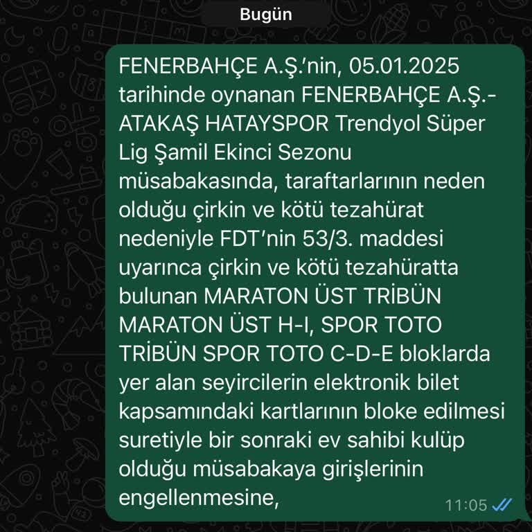 Haksız Tribün Cezası Mağduriyeti