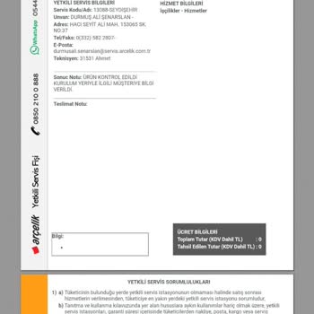 Arçelik Servisinden Hatalı Kurulum Ve Yanıltıcı Hizmet