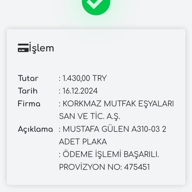 Korkmaz'dan Tost Makinesi Plakası Teslimat Sorunu