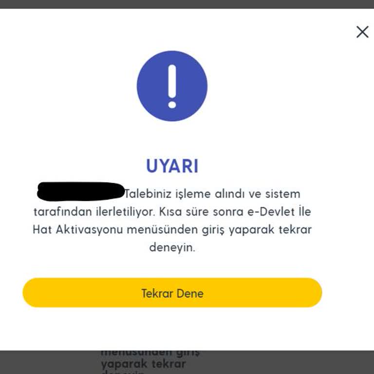 Turkcell E-Sim Başvuru Sürecinde Sürekli Hata Mesajı Sorunu