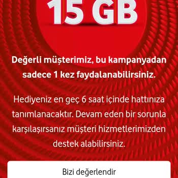 Vodafone Yanımda Uygulamasındaki Hediye Sorunu