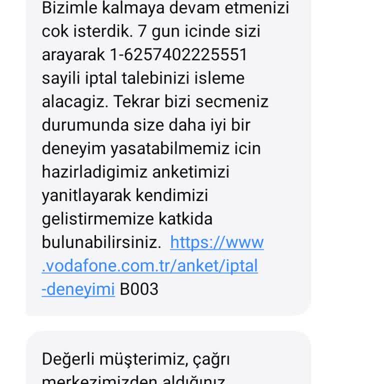 Vodafone Hattı Kapatma Sorunu Ve Yanlış Fatura Talebi