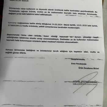Converse Ayakkabılarında Üretim Hatası Ve Yetersiz Müşteri Hizmeti