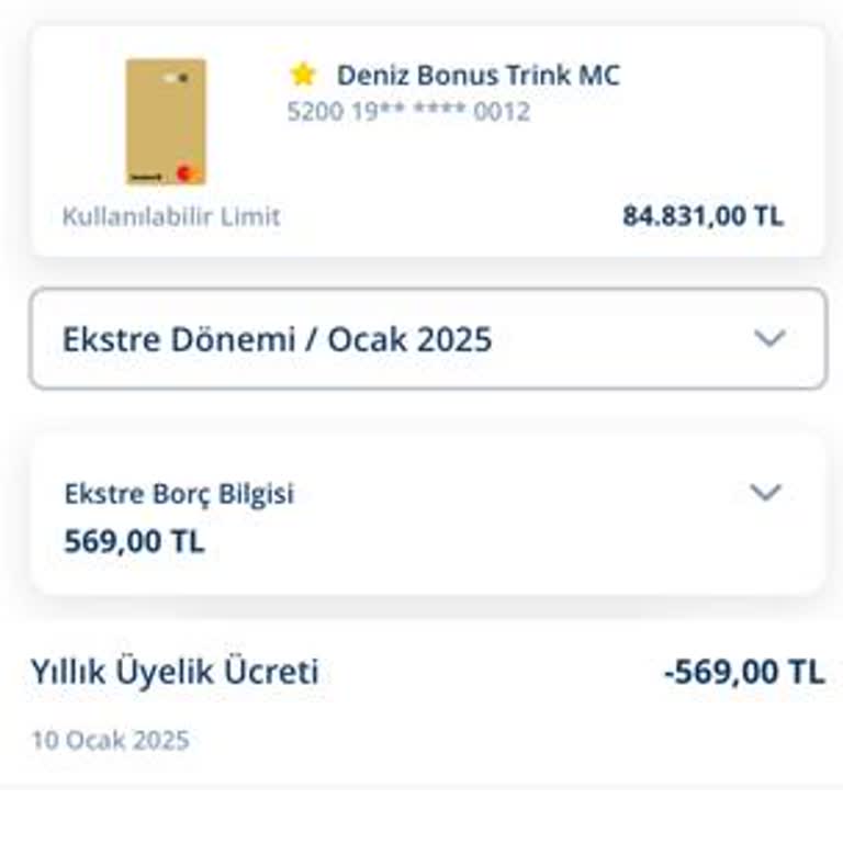 Denizbank Kart Aidatı İadesi Talebi