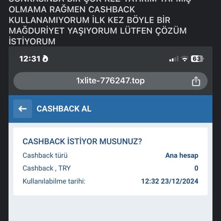 1xBet Cashback Sorunu: Güvenilirlik Sorgulaması