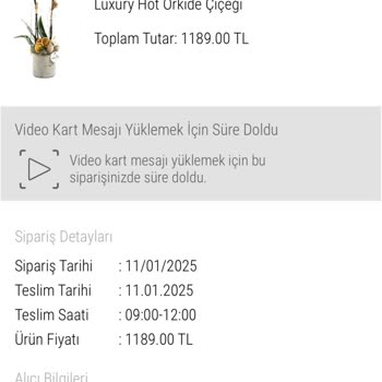 Teslim Edilmeyen Çiçek Siparişi