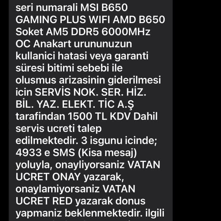 Vatan Bilgisayar'da Yaşanan Montaj Hatası Ve Ekstra Ücret