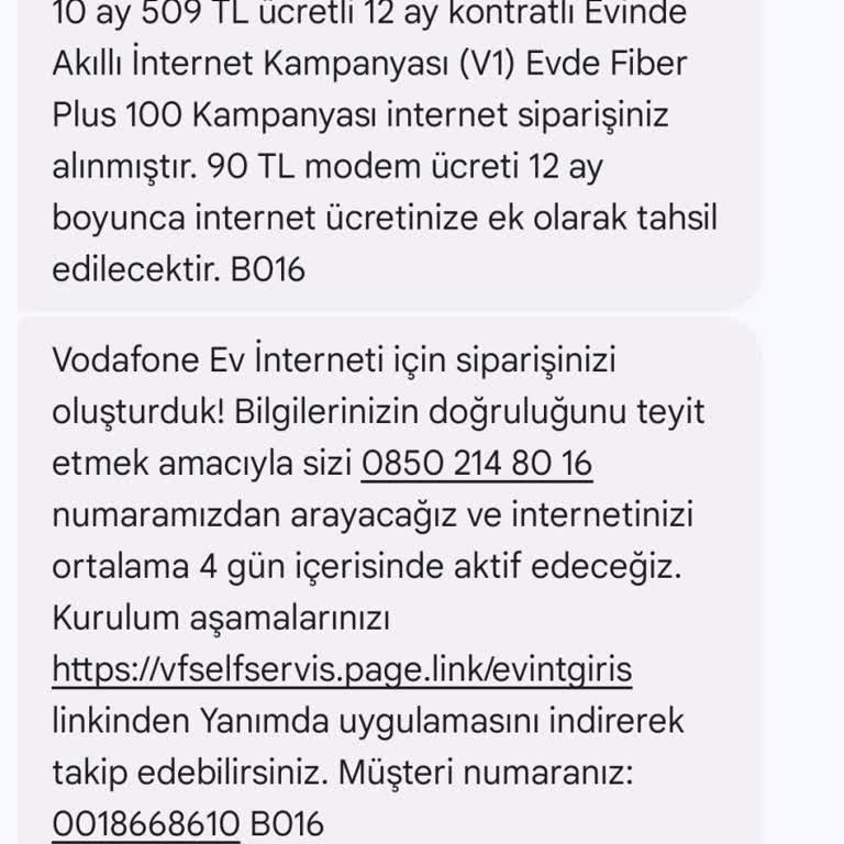 Vodafone Ev İnternet Başvurusunda 3,5 Haftalık Gecikme