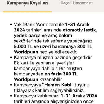 VakıfBank Kampanya Puanı Yüklenmedi