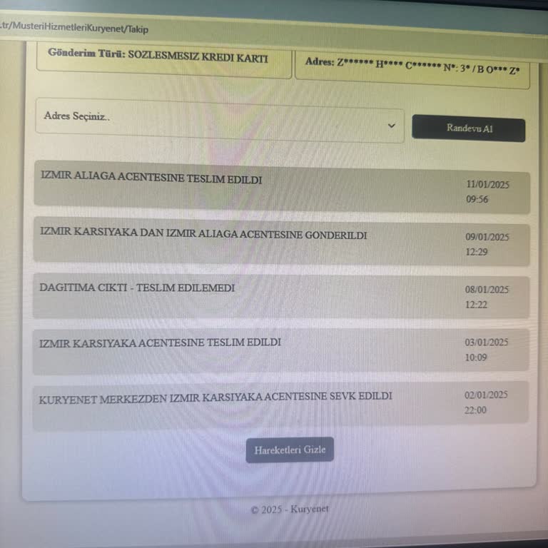 Teslimat Bilgisi Eksikliği Ve İletişim Sorunu
