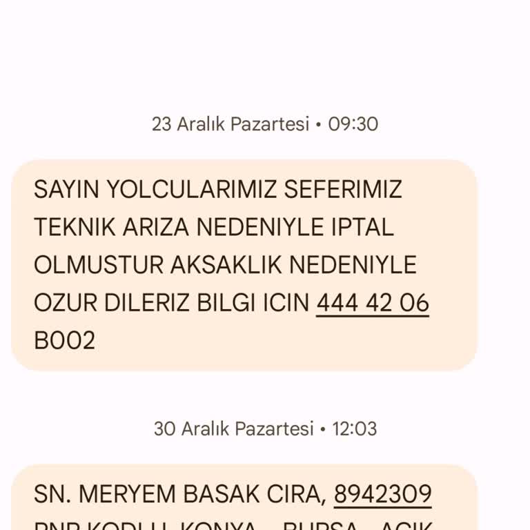 İptal Edilen Seferin İadesi Yapılmadı