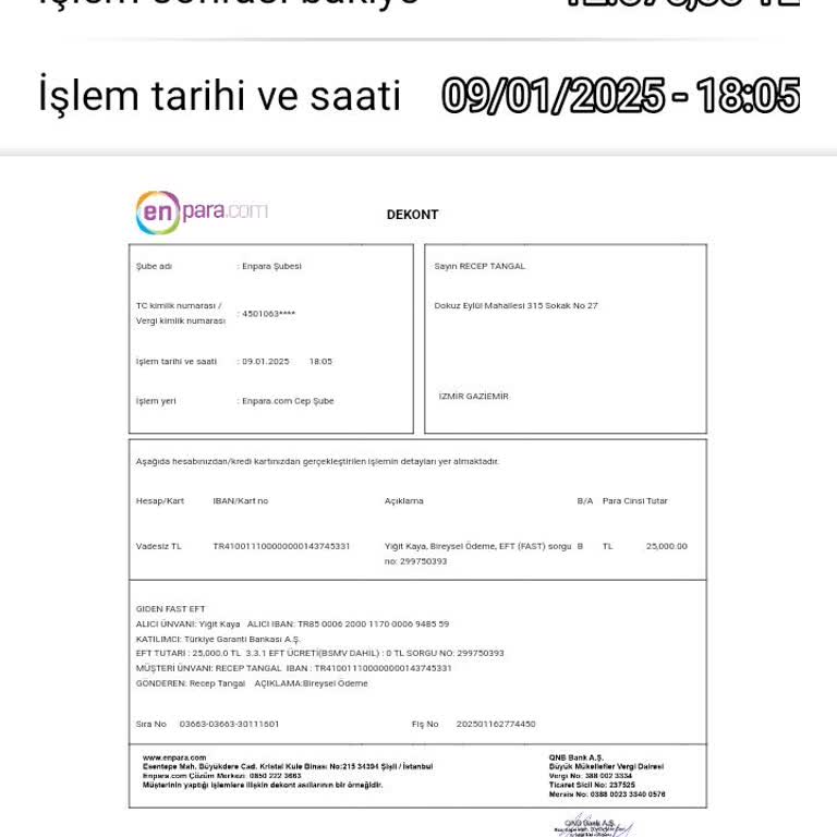 Garanti Bankası'na EFT İadesi Beklentisi