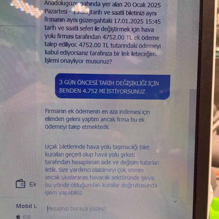 Bilet Tarihi Değişiminde Yüksek Ücret Talebi