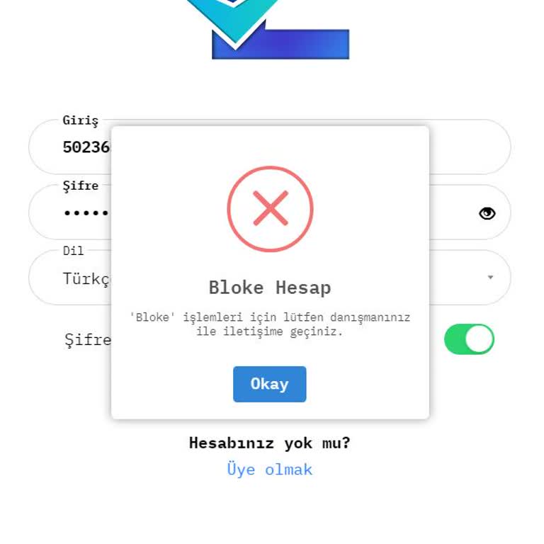 Hesap Blokesi Ve Şifre Sorunu