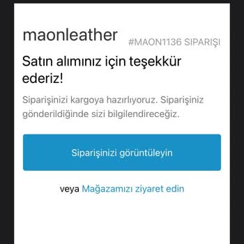 Maon Leather Siparişimi Kargoya Vermiyor