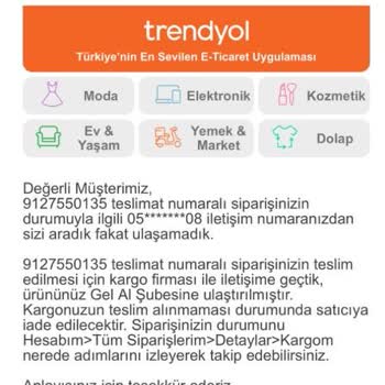 Yanlış Gel Al Noktası Ve Yetersiz Müşteri Desteği