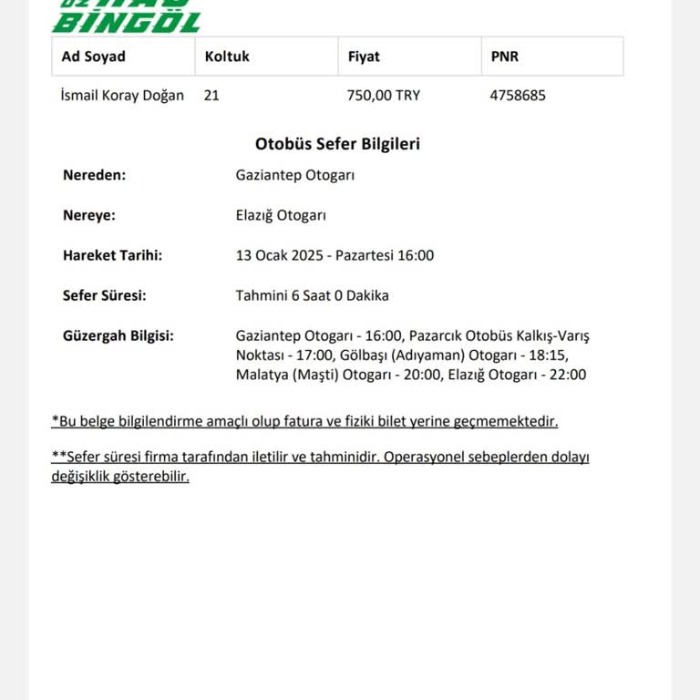 Otobüs Firmasının İlgisizliği Ve İade Sorunu