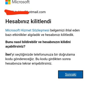 Microsoft Hesap Kilitlenme Sorunu