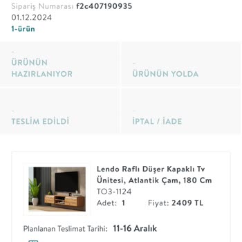 TV Ünitesi Ve Ürün Teslimatında Yaşanan Büyük Sorunlar