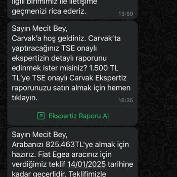 Eksper Sonrası Düşen Araç Teklifi