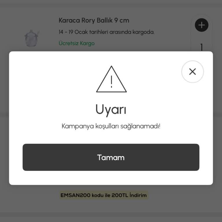 Karaca Uygulamasında Kupon Kullanım Sorunu