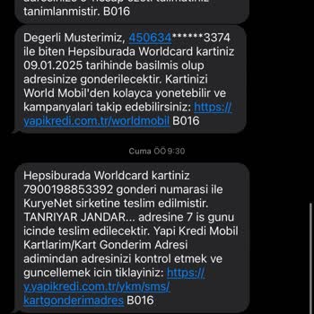 Kredi Kartı Teslimatı Ve İletişim Sorunu