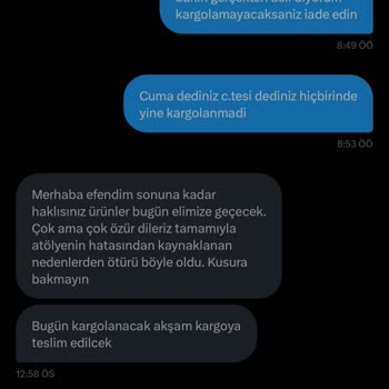 Sipariş Kargolanmadı, İletişim Sorunu Yaşanıyor