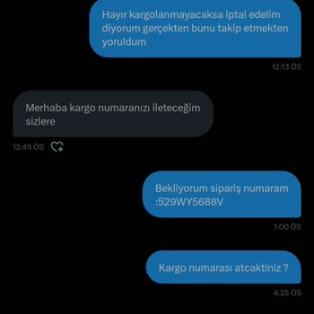 Sipariş Kargolanmadı, İletişim Sorunu Yaşanıyor