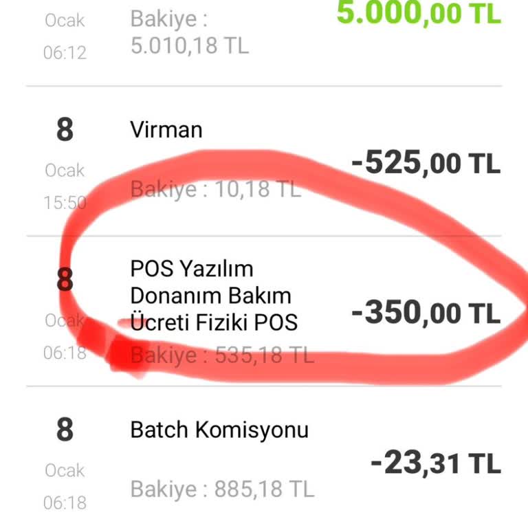 Pos Cihazı Bakım Ücreti İadesi Talebi