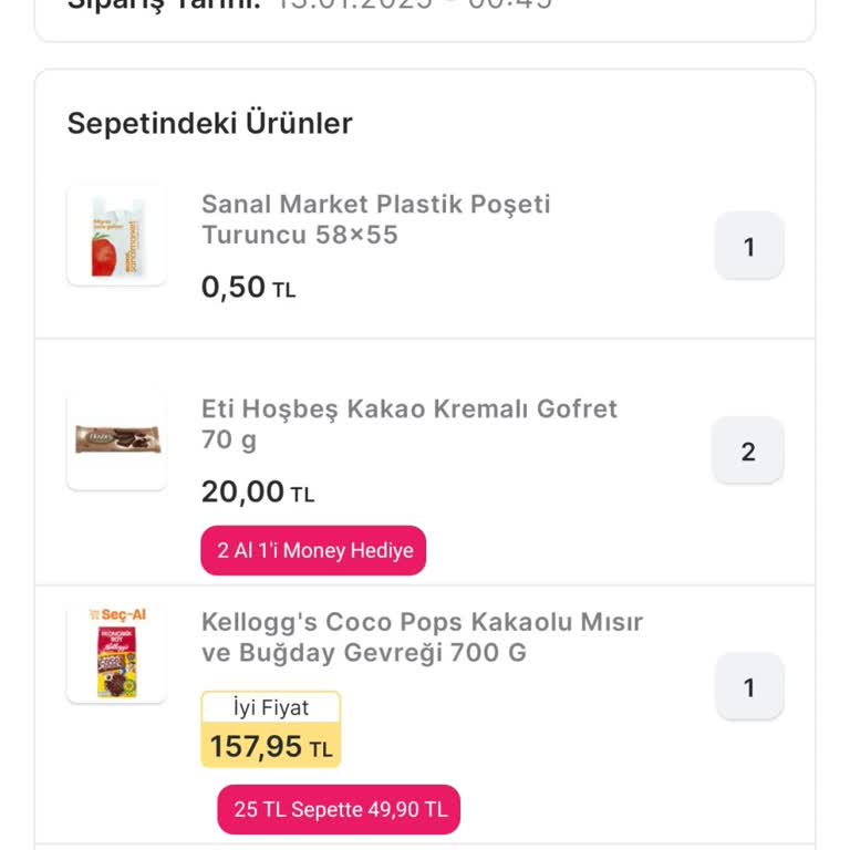 Migros Sanal Market Teslimatında Sistem Sorunu