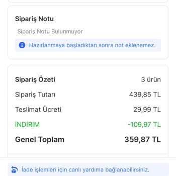 İptal Edilen Sipariş Ve Bilgilendirme Eksikliği