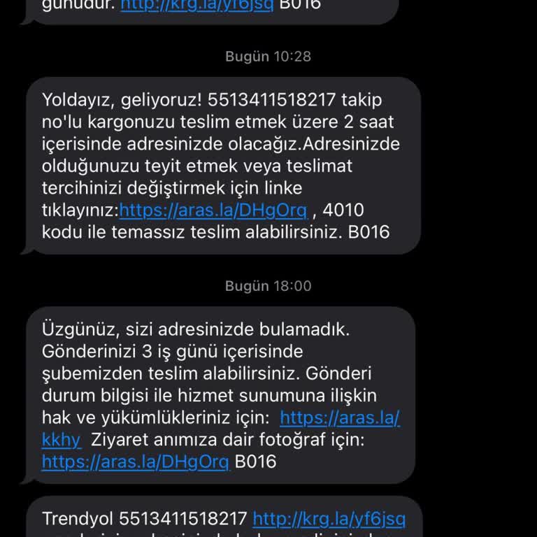 Aras Kargo Kayseri Şubesi Teslimat Sorunu