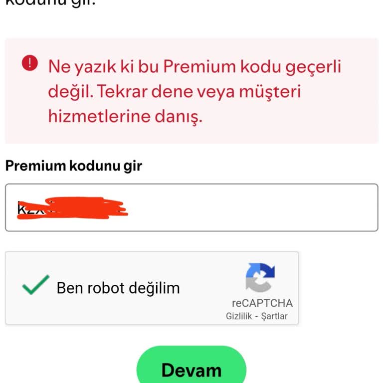 Yemeksepeti Geçersiz Spotify Premium Kodu Mağduriyeti