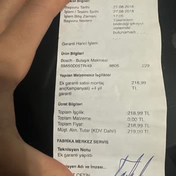Bosch Bulaşık Makinesi Garantisi Ve Müşteri Hizmetleri Sorunu