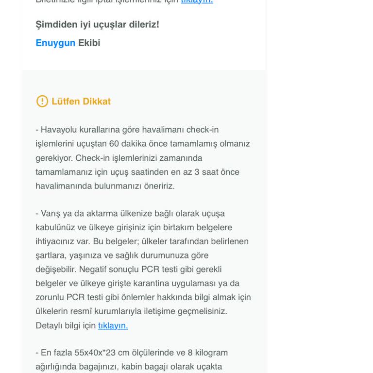 Sunexpress Dönüş Uçuşu İçin PNR Ve Bilet Numarası Sorunu