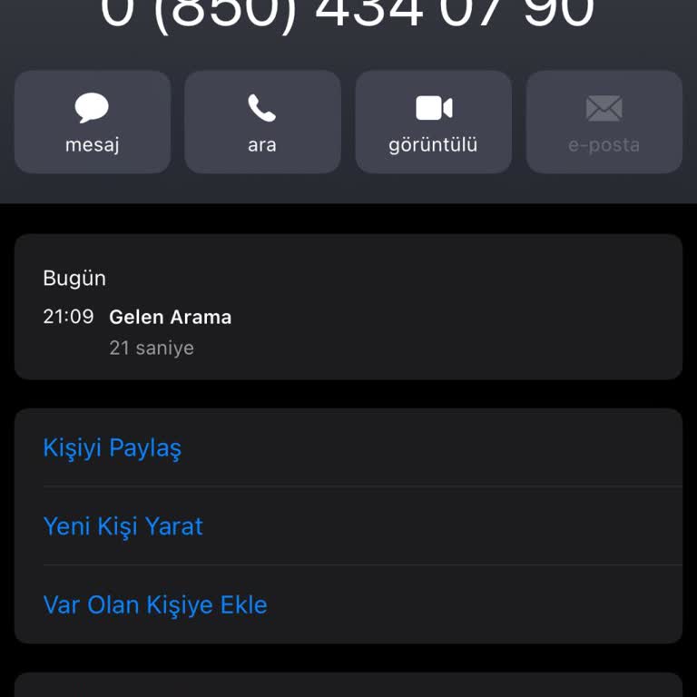 08504340790 Numarasından Gelen Şüpheli Arama
