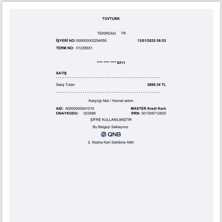 Tüvtürk'te Kredi Kartı İşlem Ücreti Şikayeti