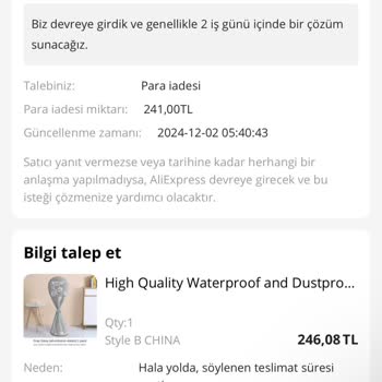 İki Aydır Ulaşmayan Ürün Ve İade Sorunu