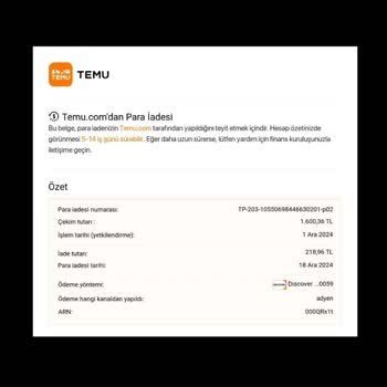 Temu'dan Para İadesi Sorunu Ve Destek Yanıtları