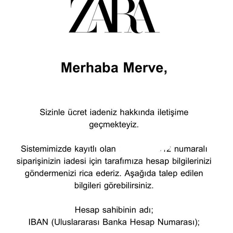 Zara İade Sürecinde Belirsizlik Ve Gecikme